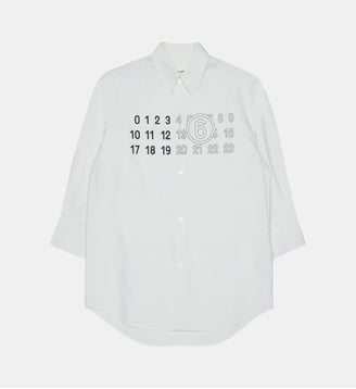 Chemise avec logo imprimé - MM6 Maison Margiela - Blanc