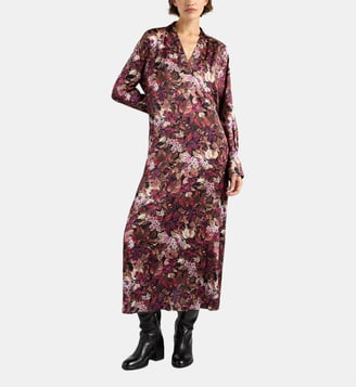 Robe amara en satin stretch imprimé - Momonì - Magenta