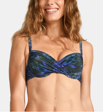 Haut de maillot de bain Saskia en lurex - Livia - Bleu royal