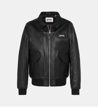 Blouson CWU, cuir d'agneau - Schott - Noir