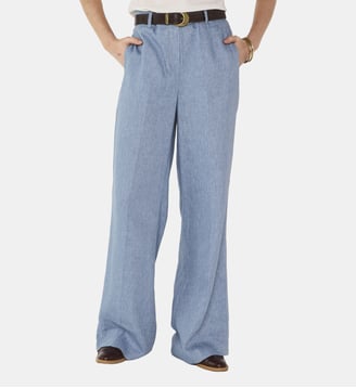 Pantalon De Tailleur Taille Haute Layla - Maison 123 - Bleu