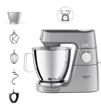 Robot pâtissier KVL85.009SI Titanium Chef Baker XL - Kenwood - Gris