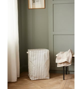 Bac à linge en toile - Cyrillus - Rayure marine et écru