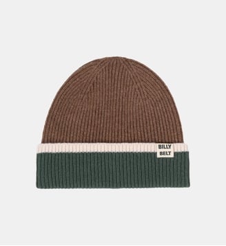 Bonnet en laine - Billybelt - Marron et vert