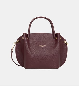 Sac à main Foulonné Double LOUISA en cuir - Lancaster - Bordeaux foncé