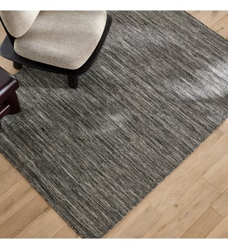 Tapis tissé à la main, en laine majoritaire - AM.PM - Noir chiné