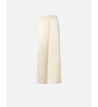 Pantalon palazzo style pyjama en satin - Pinko - Beige angora