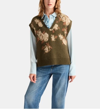 Gilet poppy en jacquard - Momonì - Vert