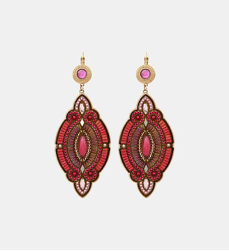 Boucles d'oreilles pendantes dormeuses   - Circus - Satellite - Rose fuchsia