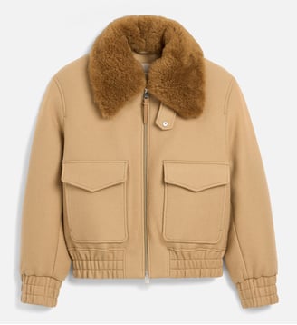 Blouson rembourré unisexe en laine - AMI Paris - Beige mastic