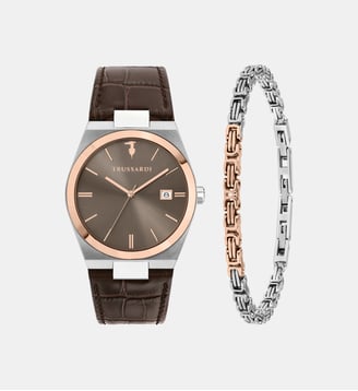 Montre T-MILANO - Trussardi - Marron brillant