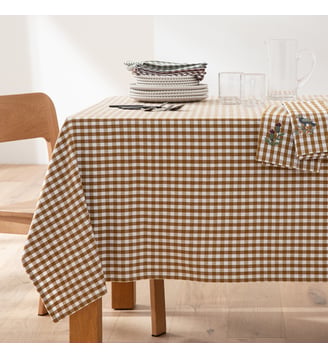 Nappe carreaux coton lavé tissé teint Bethany La Redoute Interieurs