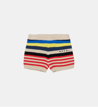 Short en maille avec logo - Marni - Jaune intense