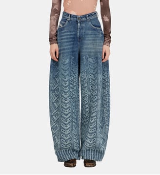 Relaxed Jeans High Waist 1987 D-Khelz - Diesel - Bleu foncé