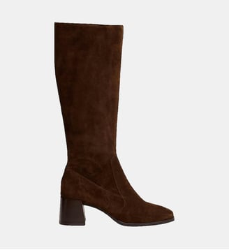 Bottes à talons Argentine cuir velours - Jonak - Marron