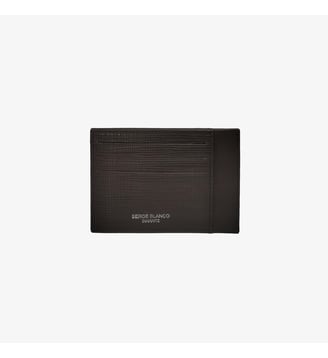 Porte-cartes en cuir de vachette marron foncé Biarritz - Serge Blanco - Dark brown
