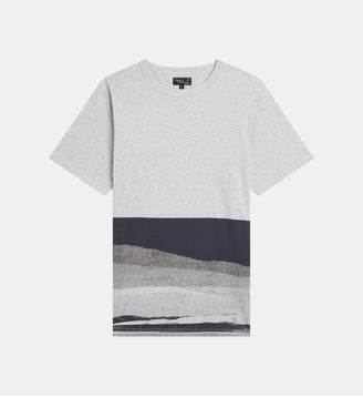 t-shirt en coton sérigraphié - Agnès b. - Chiné blanc