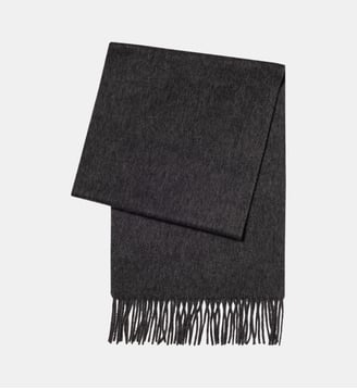 Echarpe cachemire homme détails franges - Fursac - Anthracite