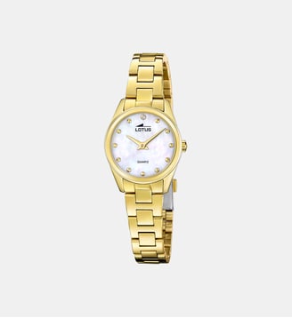 Montre Together Nacre blanche 19007/1 - Lotus - Doré