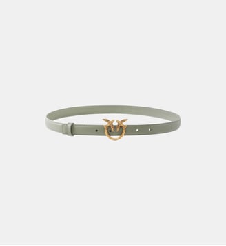 Ceinture fine Love Berry H2 en cuir - Pinko - Vert clair