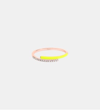 Bague Toi et Moi Marbella Émail Jaune - Djula - Or rose