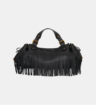Sac à main en cuir - 24H FRANGES - Gerard Darel - Noir