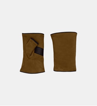 Bomber Mitaines Homme en Cuir - Agnelle - Chestnut et noir
