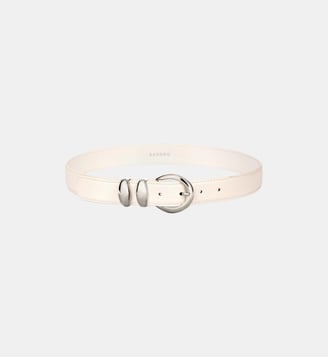 Ceinture en cuir à boucle métallique - Sandro - Blanc