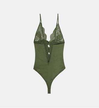 Body bretelles col v uni ARTINE - La Petite Etoile - Kaki