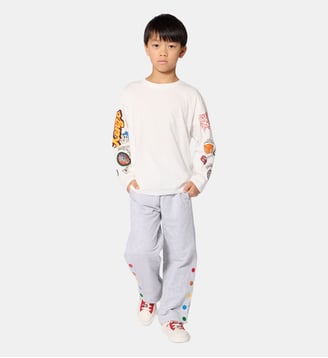 Pantalon en jersey - Kenzo Kids - Gris chine