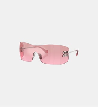 Lunettes de soleil Rectangulaire MU B53S - Miu Miu - Argent