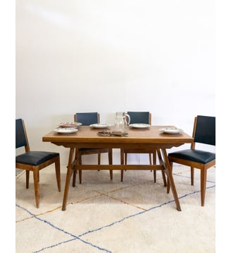 Table à manger en bois Karla N°1047- Produit chiné - Debongout - Bois foncé