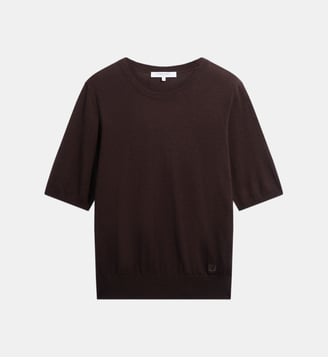 Pull manches courtes en laine fine - REINE - Gerard Darel - Marron
