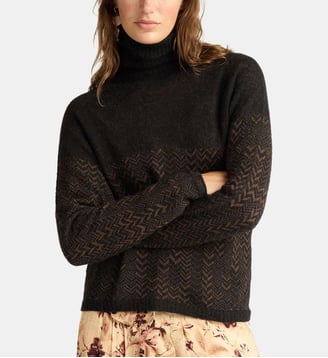 Twain pull en jacquard - Momonì - Marron