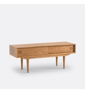 Banc TV 2 portes coulissantes Quilda - La Redoute Interieurs - Chêne