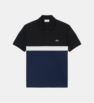 Polo Petit Piqué color-block classic fit - Lacoste - Noir et bleu marine