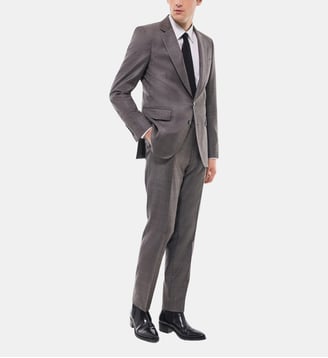 Costume ajusté en laine Prince de Galles - Fursac - Gris moyen