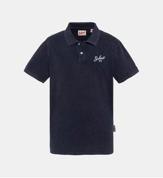 Polo avec logo rétro - Schott - Marine fonce