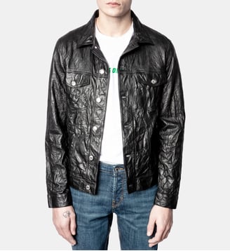 Blouson Base Crinkle cuir - Zadig&Voltaire - Noir