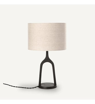 Lampe à poser métal et lin Jakomé - AM.PM - Bronze vieilli