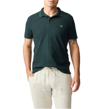 Polo slim uni en coton manches courtes Glen Albyn - Rodd & Gunn - Vert forêt
