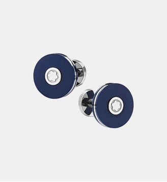 Boutons de manchette Pix Acier 123812 - Montblanc - Argent et bleu