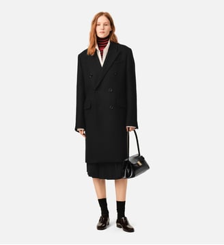 Manteau double boutonnage en laine - AMI Paris - Noir