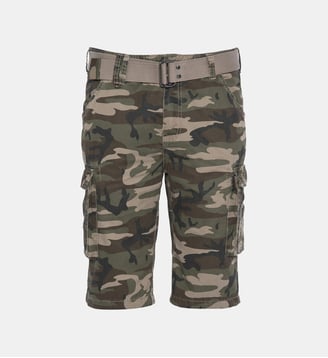 Bermuda cargo en coton - Schott - Camouflage kaki