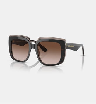 Lunettes de soleil Carré DG4414 - Dolce & Gabbana - Havana sur marron transparent