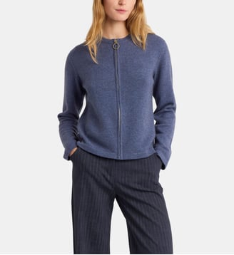 cardigan Zip en cachemire gris anthracite Agnès b.