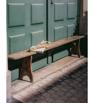 Grand banc de ferme Antoine N°506- Produit chiné - Debongout - Bois clair