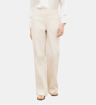 Pantalon persian - Motif uni - Coton - Coupe large - Caroll - Crème