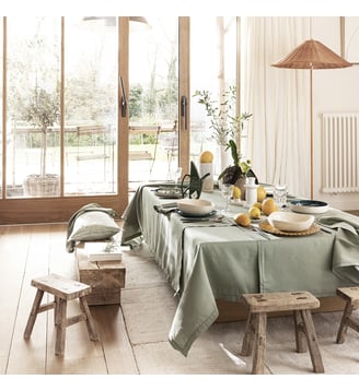 Nappe Nuances 50% coton - 50% lin - Le Jacquard Francais - Reseda