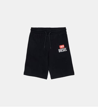 Short en molleton avec logo - Diesel Kids - Noir